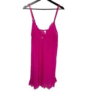 Cacique Pink Lace Floral Vine Negligee 18 20